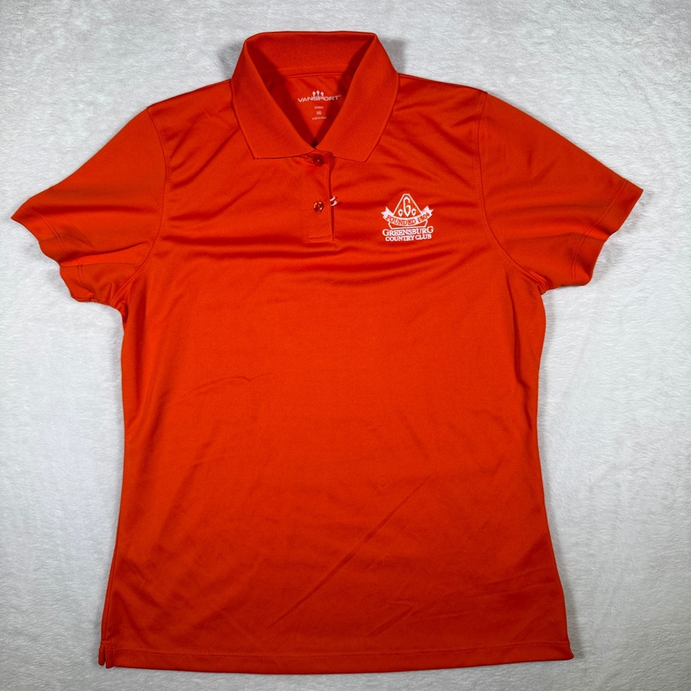 Vansport Womens Medium Orange Greensburg Country Club Polo‎ Shirt